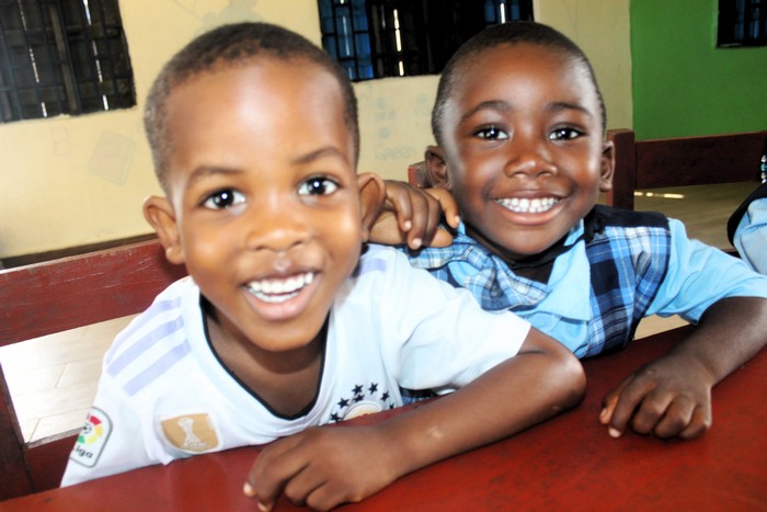 Two young boys at Damiefa School