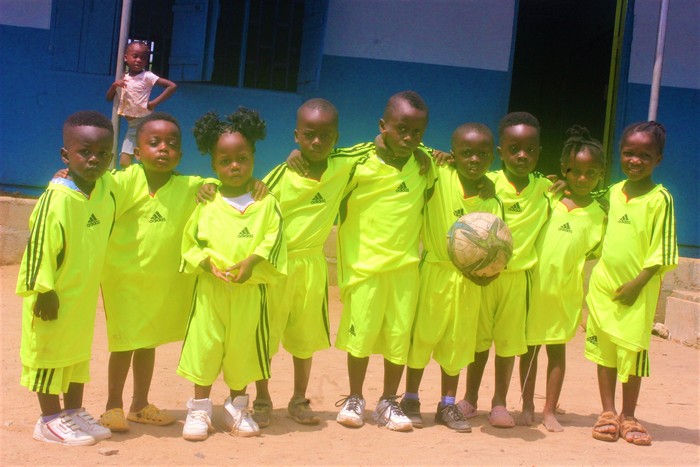 A sports team of children at Damiefa School